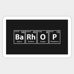 Barhop (Ba-Rh-O-P) Periodic Elements Spelling Sticker